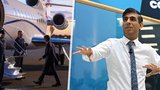 Britský premiér čelí kritice: Místo vlaku volí boháč Sunak vrtulníky a tryskáče