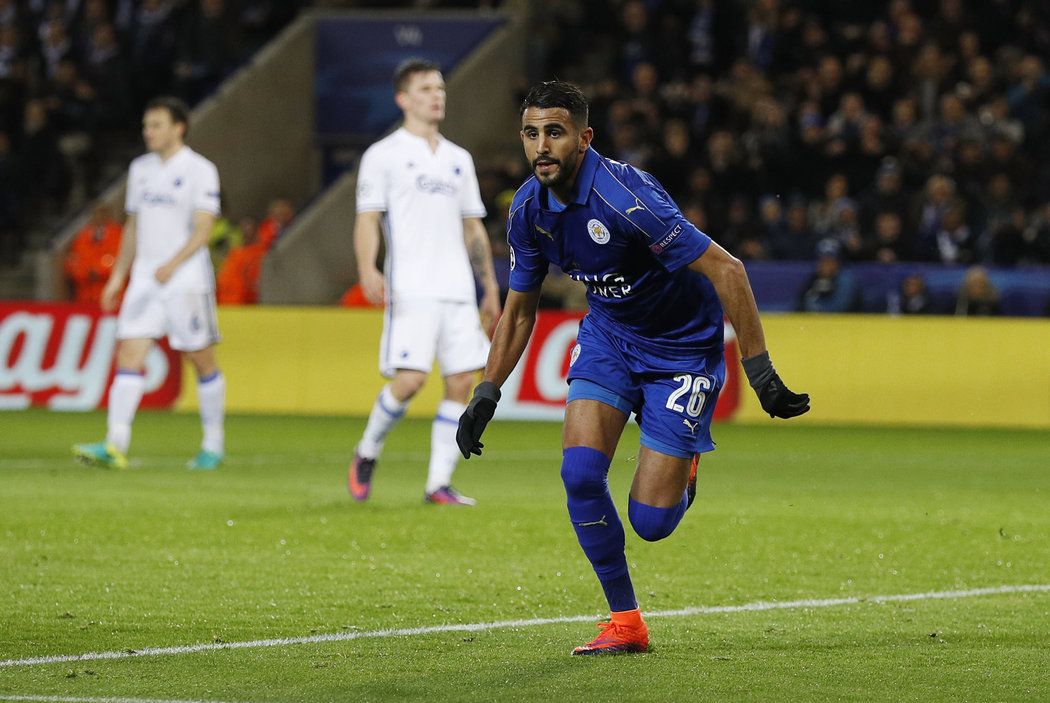 Záložník Leicesteru Riyad Mahrez dal gól proti Kodani