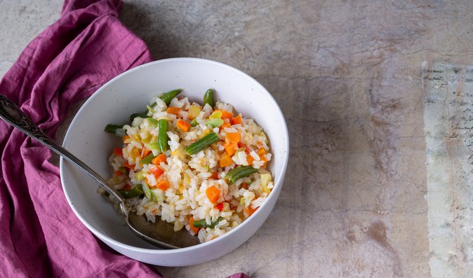 Zeleninové rizoto s kuřecím masem