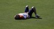 Arjen Robben dlouho ležel na trávníku s bolestivou grimasou ve tváři, nic mu však nebylo. Za minutku pokračoval v tréninku.