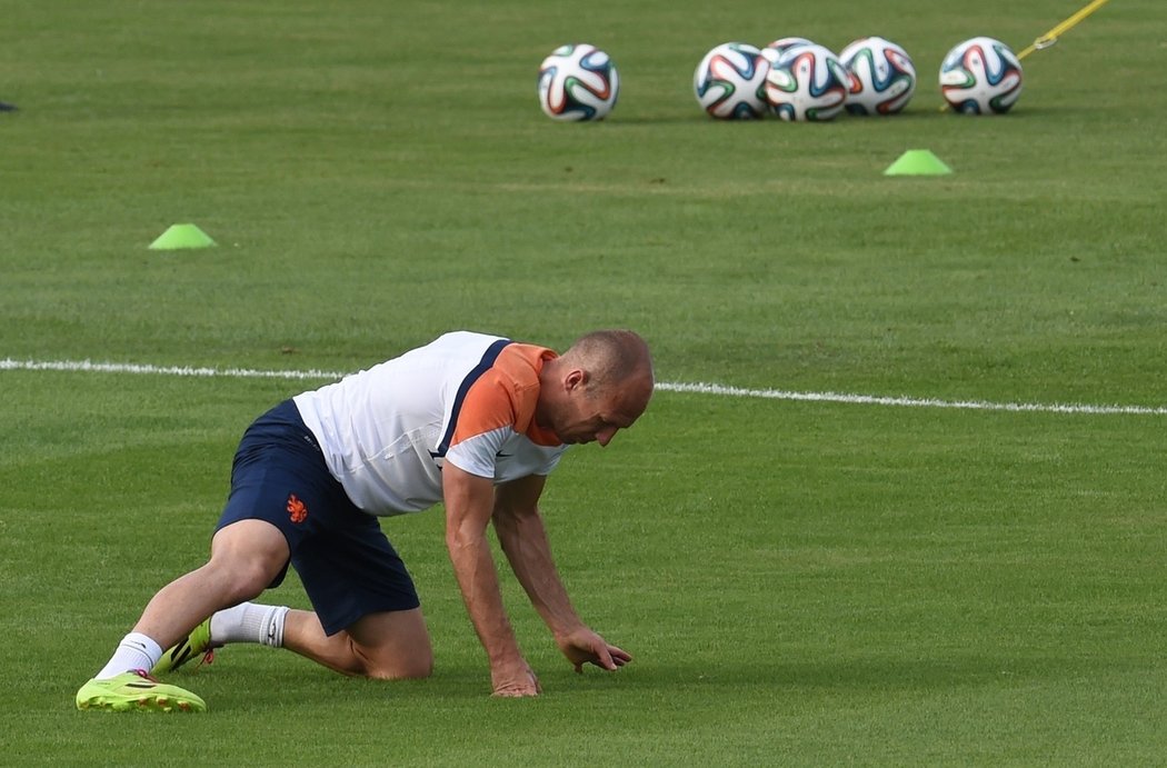 Arjen Robben na trénink.