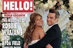 První oficiální fotka ze svatby Robbieho Williamse a Aydy Field. Na své obálce ji otiskl magazín Hello