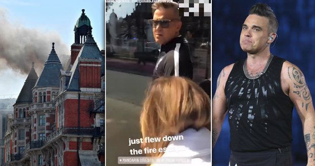 Robbie Williams musel prchat z hořícího pekla! Zpěvák byl z londýnského hotelu evakuován