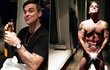 Robbie Williams se na počest svých 41. narozenin svlékl do naha. 