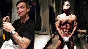 Robbie Williams se na počest svých 41. narozenin svlékl do naha.