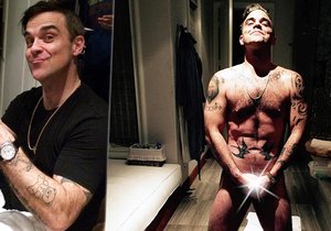 Robbie Williams se na počest svých 41. narozenin svlékl do naha.
