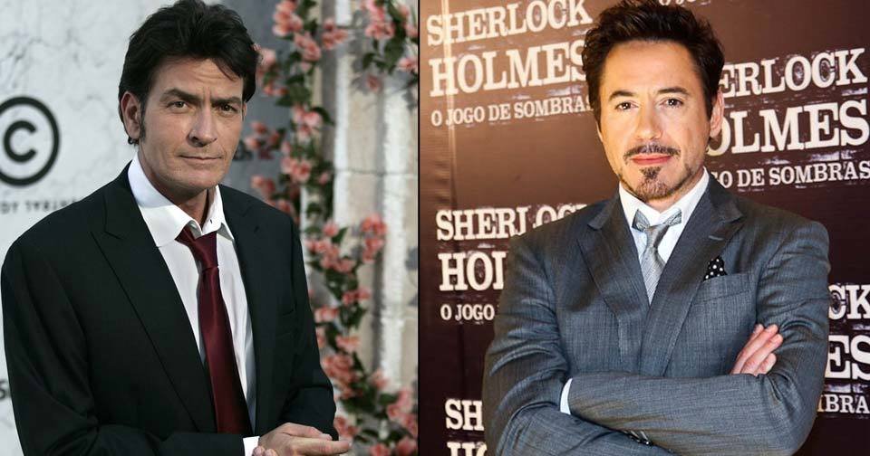 Charlie Sheen a Robert Downey Jr.