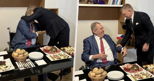 Fico v Praze: Vřelé objetí se Zemanem i spory o Ukrajinu už u snídaně. A jednání s Pavlem