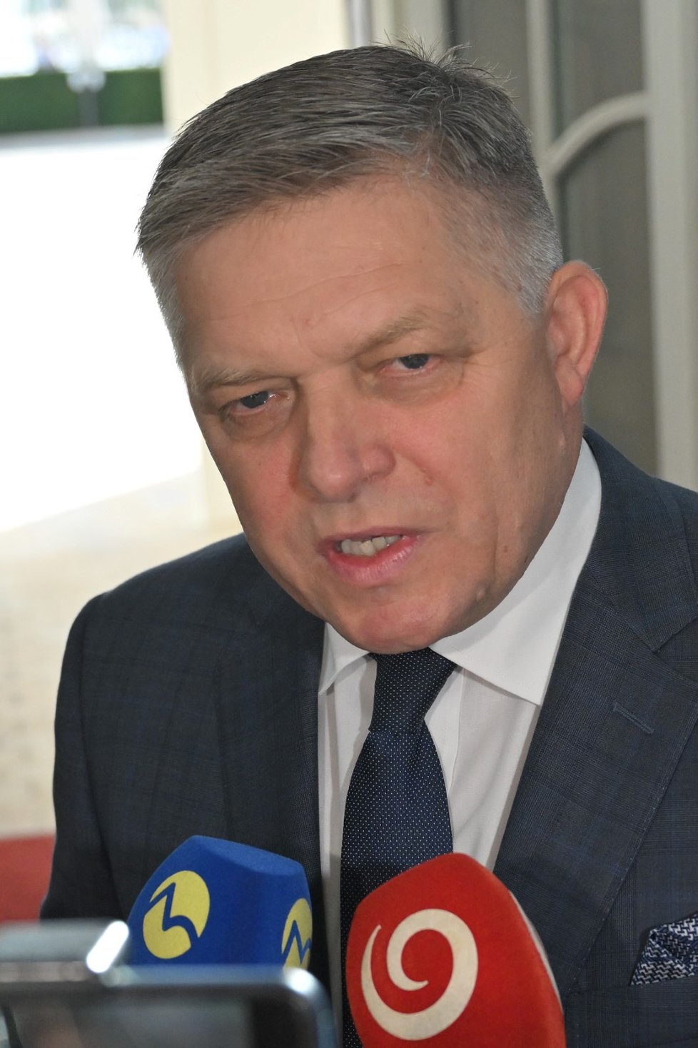 Vítěz voleb Robert Fico po schůzce se slovenskou prezidentkou Zuzanou Čaputovou (2.10.2023)