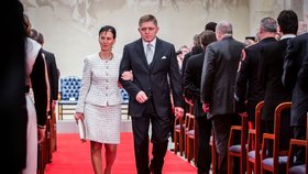 Slovenský premiér Robert Fico s manželkou Svetlanou