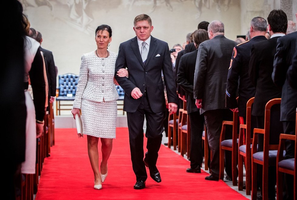 Slovenský premiér Robert Fico s manželkou Svetlanou