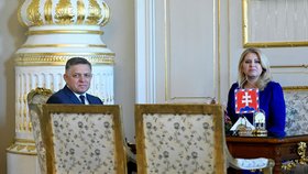 Robert Fico coby vítěz voleb u prezidentky Zuzany Čaputové (2.10.2023)