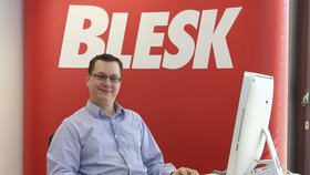 Robert Junek v redakci Blesk.cz