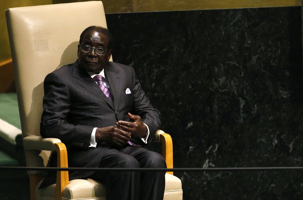 Africký diktátor Robert Mugabe na konferenci OSN