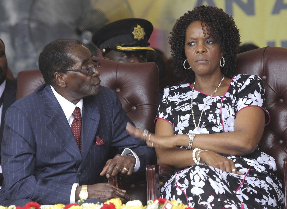 Robert Mugabe se svou ženou