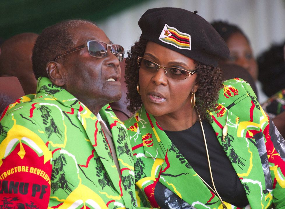 Robert Mugabe se svou ženou
