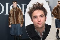 Upír ze Stmívání, jak ho neznáme: Robert Pattinson překvapil v sukni a v kožíšku!