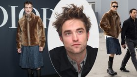 Upír ze Stmívání, jak ho neznáme: Robert Pattinson překvapil v sukni a v kožíšku!