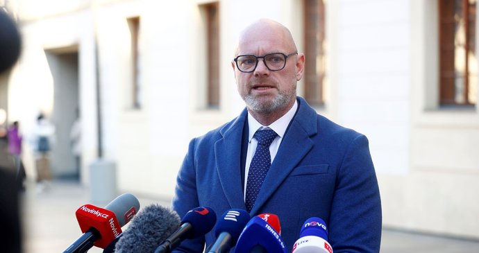 Robert Plaga (za ANO) coby adept na ministra školství na Pražském hradě (listopad 2025)