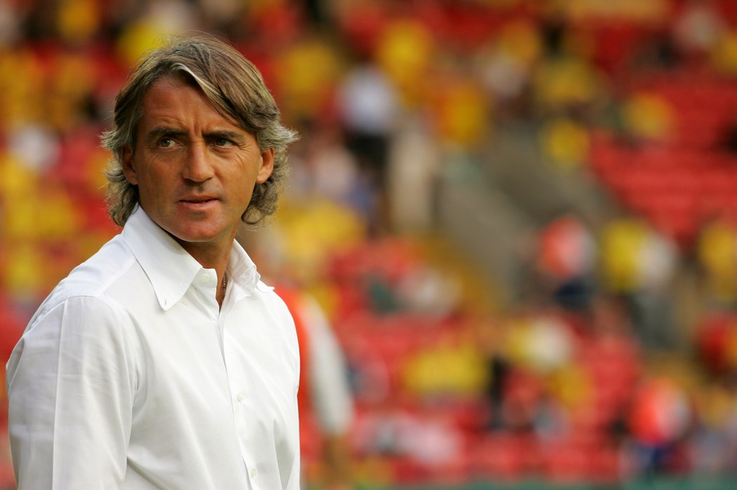 Italský fotbalový trenér Roberto Mancini