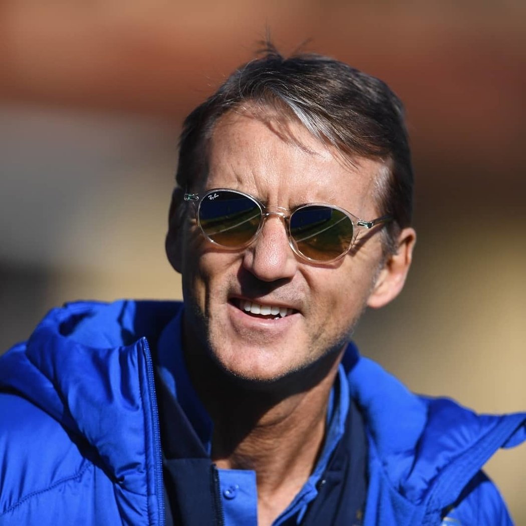 Italský fotbalový trenér Roberto Mancini