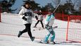 Robot - lyžař na olympiádě v Koreji.