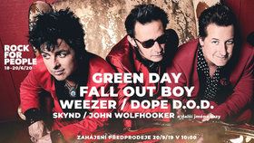 Na Rock for People vystoupí Green Day, Fall Out Boy i Weezer.