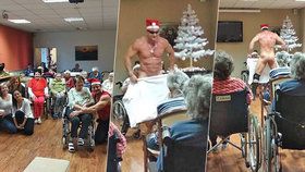 Striptér Rocky udělal důchodkyním v domově v Orlové svým vystoupením druhé Vánoce
