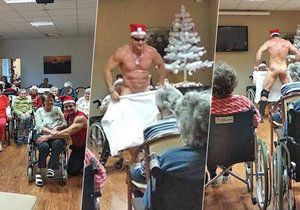 Striptér Rocky udělal důchodkyním v domově v Orlové svým vystoupením druhé Vánoce