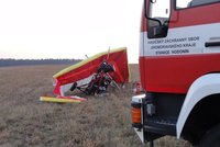 Na Liberecku se zřítil rogalista: Senior (82) byl letecky transportován do nemocnice