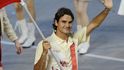 Roger Federer bol na olympiáde v Pekingu švajčiarskym vlajkonosičom.