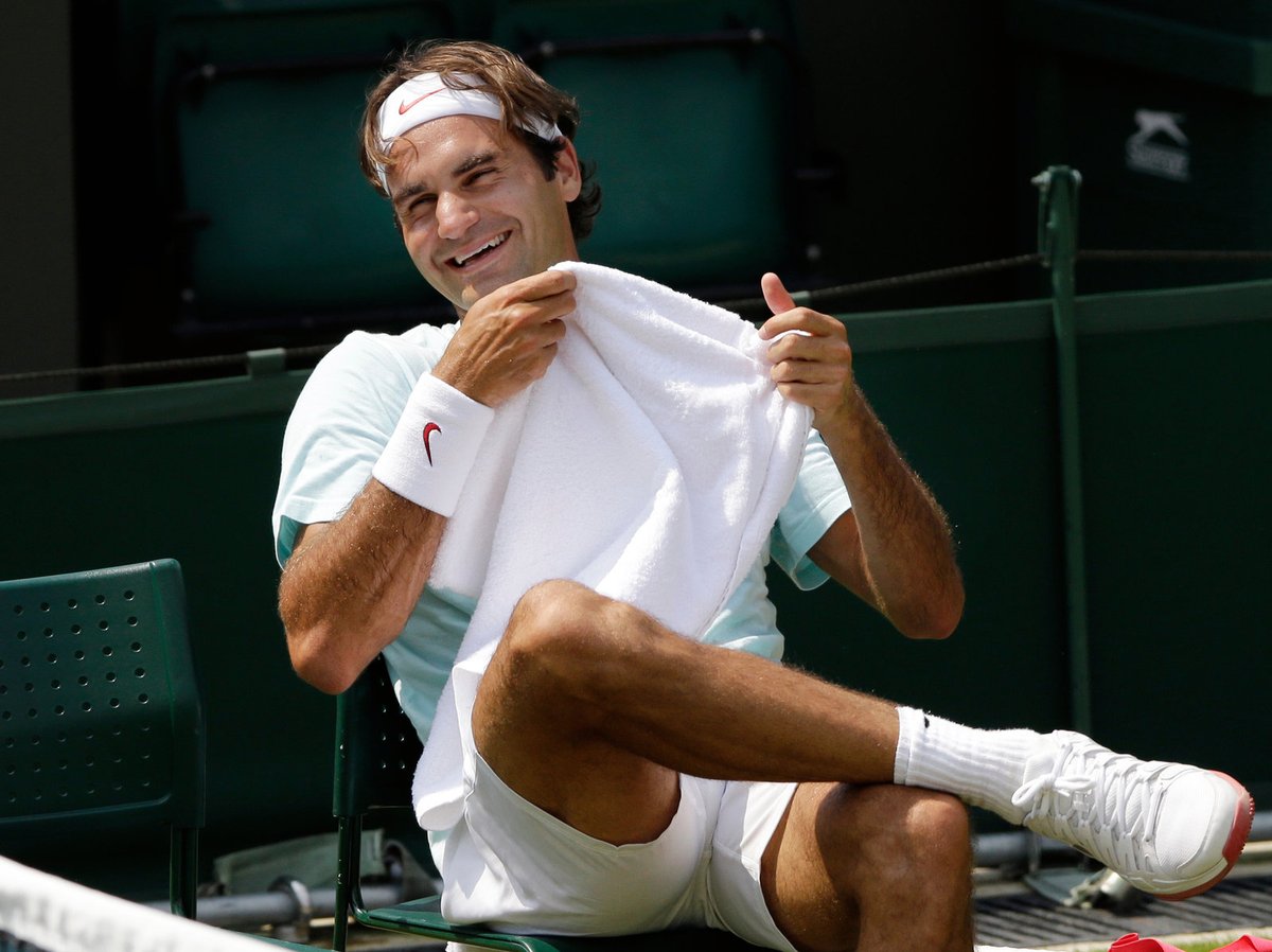 Tenista Roger Federer je vysmátý.