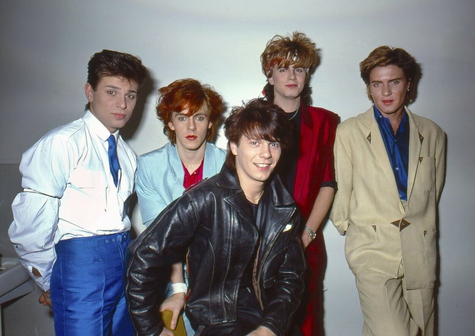 Kapela Duran Duran v roce 1985: Roger Taylor, Nick Rhodes, Andy Taylor, John Taylor a Simon Le Bon