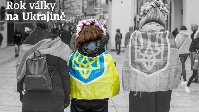 Ukrajinci v Mnichově přišli vyjádřit díky za tanky pro Ukrajinu