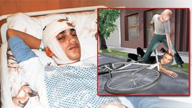 Romský chlapec skončil se poraněním hlavy v nemocnici. tvrdí, že mu je způsobil majitel kola.