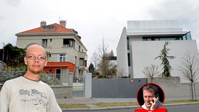Podnikatel Roman Janoušek bydlí ve vile vpravo, svou vilu obehnal zdmi, aby mu sousedi nekoukali do obýváku