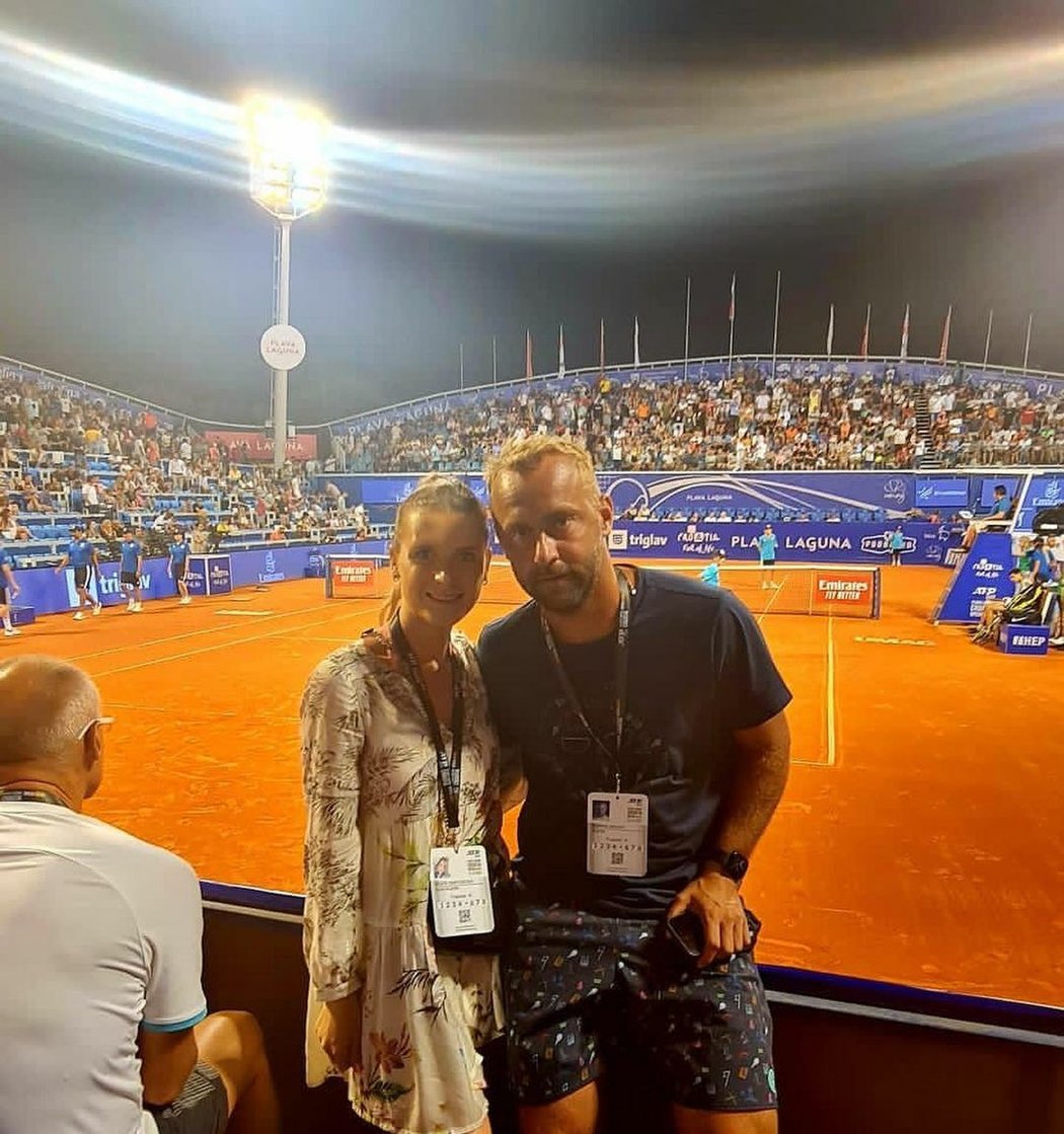 Český tenista Roman Jebavý s manželkou Beatou