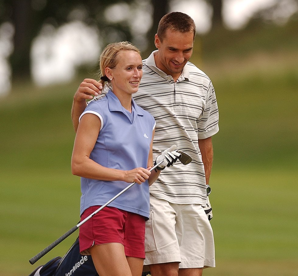 Roman Šebrle s manželkou Evou na golfu