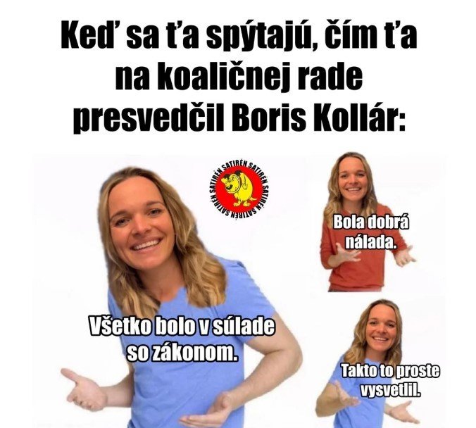 Poté, co zničehonic změnila názor na zřejmě opsanou diplomovou práci předsedy slovenského parlamentu Borise Kollára, stala se slovenská poslankyně Romana Tabák terčem posměchu a internetových vtipů.