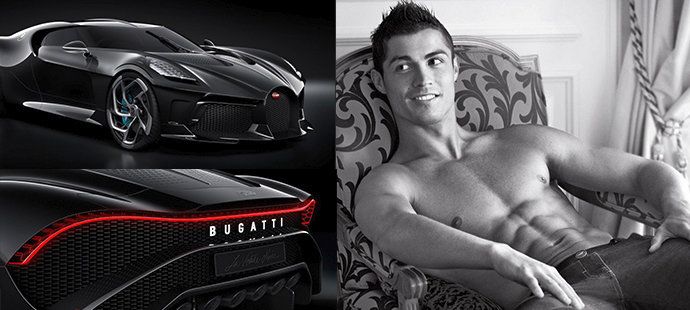 Cristiano Ronaldo si udělal radost nejdražším automobilem světa, kterým je Bugatti La Voiture za bezmála půl miliardy korun!