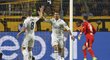 Útočník Realu Madrid Cristiano Ronaldo slaví gól proti Dortmundu