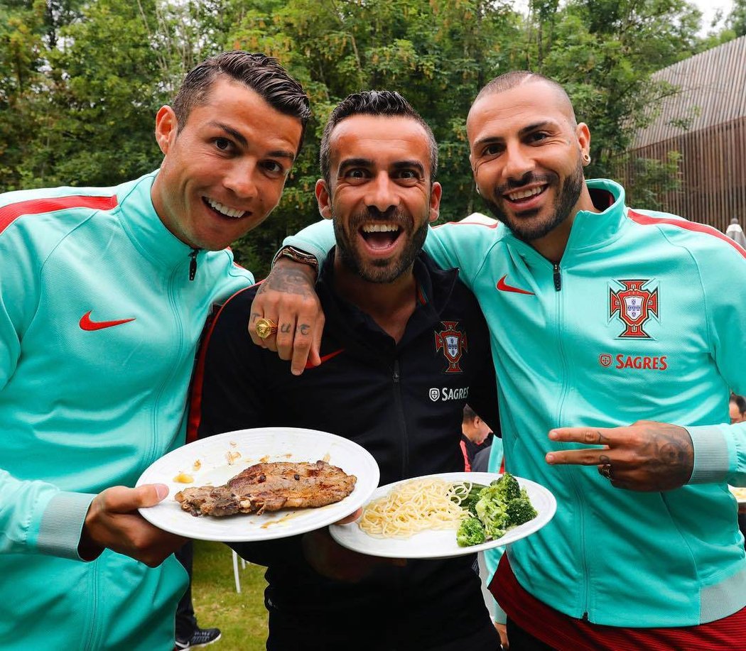 Cristiano Ronaldo a Ricky Regufe na srazu portugalské reprezentace