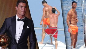 Fotbalista Cristiano Ronaldo si užívá na luxusní jachtě.