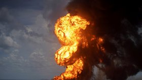 Požár ropného skladu na Kubě (8.8.2022)