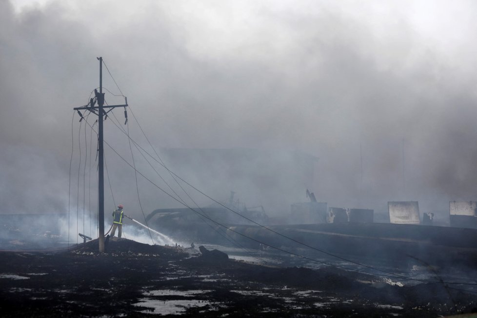 Požár ropného skladu na Kubě (9.8.2022)