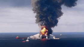 Ropa uniká z vrtného zařízení v hloubi moře v důsledku nehody ropné plošiny Deepwater Horizon. Plošina 20. dubna explodovala a o dva dny později se i potopila. Při neštěstí zemřelo 11 dělníků. Prasklý vrt teď odhadem chrlí denně do Mexického zálivu až 800 tisíc litrů ropy. Panují obavy, že výron může brzy stoupnout na několikanásobek tohoto množství. Olejový koberec na hladině směřující ke čtyřem jižním státům USA se během čtyř dnů více než ztrojnásobil. Poslední měření udává, že skvrna nyní měří přes 10 tisíc kilometrů čtverečních.