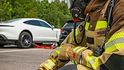 Hasící přístroj pro elektromobily od firmy Rosenbauer Hasící přístroj pro elektromobily od firmy Rosenbauer