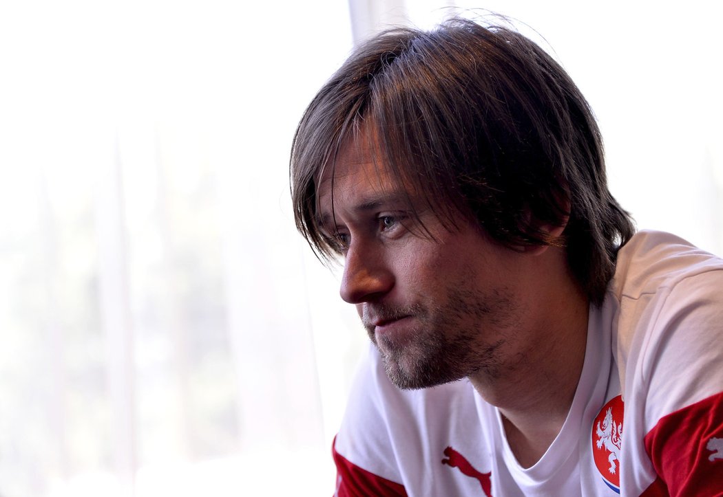 Záložník české fotbalové reprezentace Tomáš Rosický se 7. října v Praze sešel s novináři před kvalifikačním dvojzápasem v Turecku a Kazachstánu.