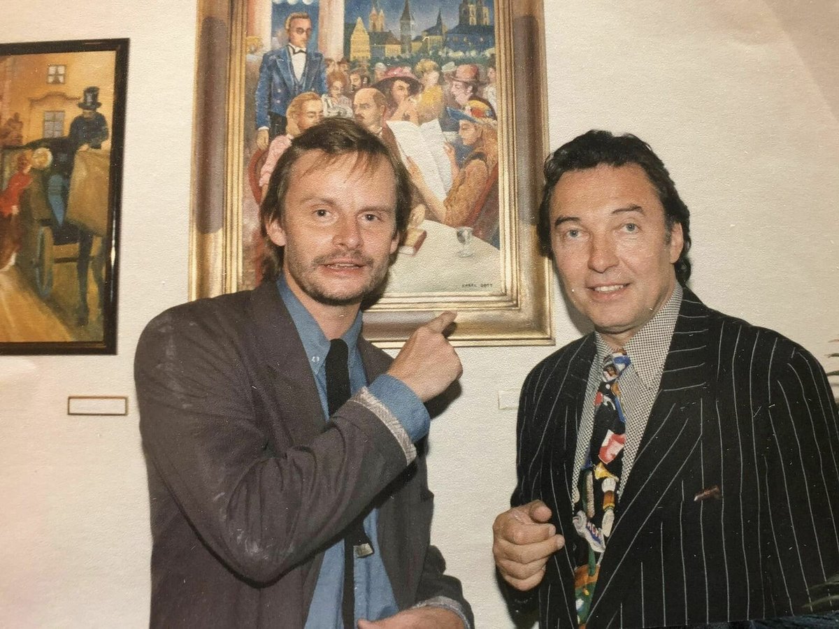 1992, Rostislav Sarvaš s Karlem Gottem v době, kdy vyšla jejich kniha.