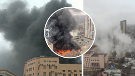 Plameny zachvátily budovu Federální služby bezpečnosti v Rostovu na Donu. (16. března 2023)